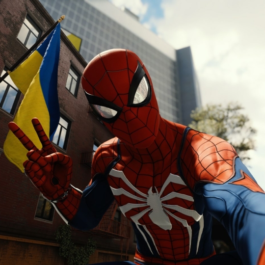 🕷 Modder dodav do Marvel's Spider-Man Remastered, ščo neščodavno z'javylaś na PK, prapor Ukraїny