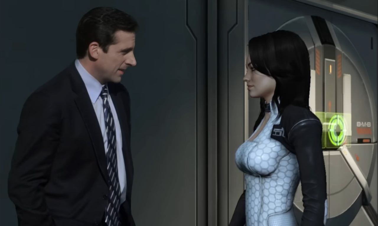 🤪 Dyviťsja video iz Majklom Skotom z «Ofisa» u gri Mass Effect