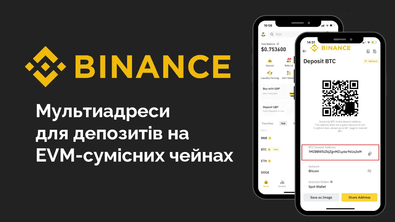 2️⃣0️⃣ Binance dodala pidtrymku kiľkoh adres dlja depozytu: čym ce korysno