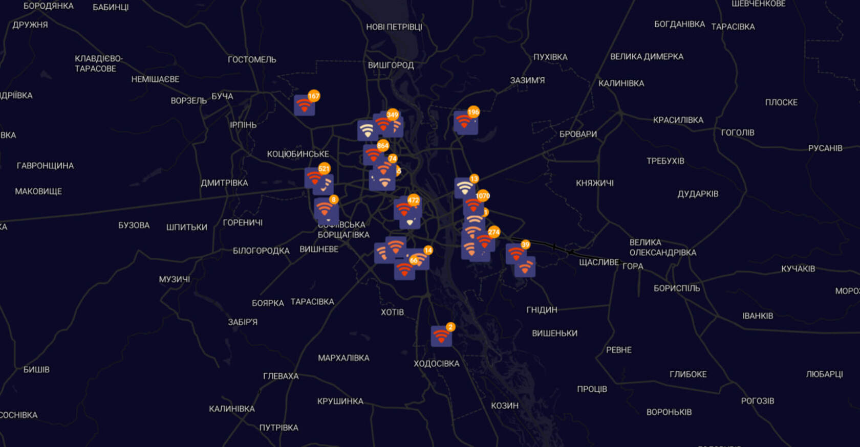 👍 У Києві запустили інтерактивну мапу провайдерів, які працюють без світла
